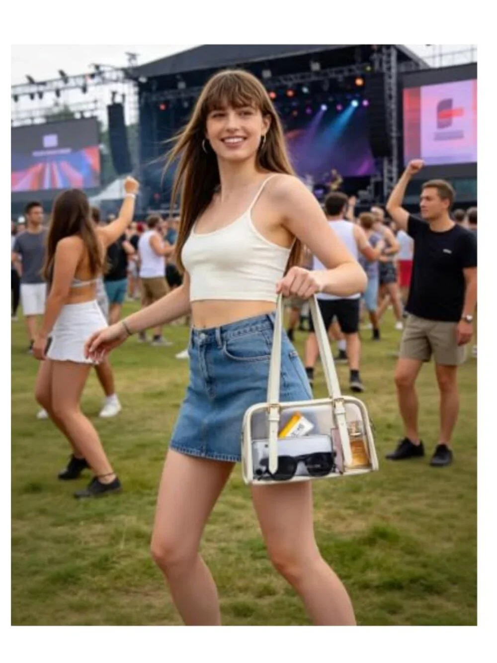 Clear Stadium Approved Purse with Adjustable Strap for Concerts